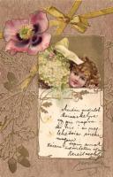 Girl with flowers litho (Emb.)