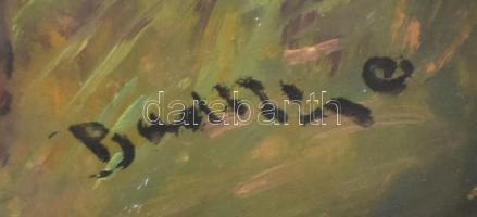 Olvashatatlan jelzéssel: Furulyázó. Olaj, fatábla. 36x25,5 cm