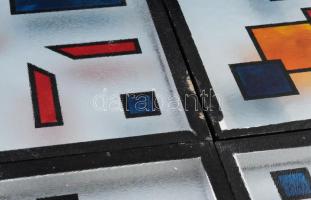 4 darab modern üveg dísz, dupla rétegű üveg tégla Beépíthető 26x26 cm