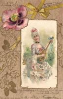 Lady with lyre litho (Emb.) (EK)