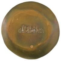1958. "Kör-színház / 1958" kétoldalas, öntött bronz plakett (~90mm) T:AU