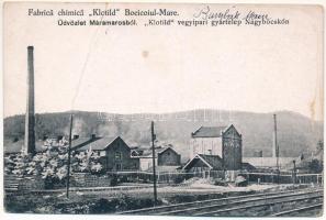 Nagybocskó, Velikij Bicskiv, Velykyy Bychkiv (Máramaros); Fabrica chimica Klotild / Klotild vegyipari gyártelep. Berger Miksa utóda kiadása / chemical factory (fa)