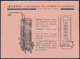 Szántó Sándor Bp. V. Csanádi u. "Eszes" szabadalmaztatott falra szerelhető fa és széntüzel...