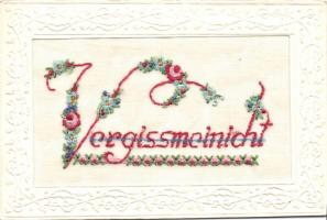 Forget-me-not embossed silk-card
