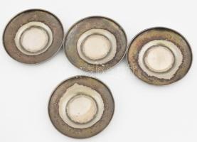 Szandrik szecessziós mokkás készlet. Kanna, tejkiöntő, cukordoboz, négy csésze, aljjal. Jelzett Kann...