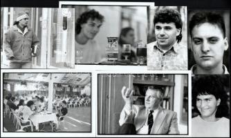 25 db sport témájú sajtófotó benne kézilabda, labdarúgás, küzdősportok, stb feliratozottak, rajtuk a...