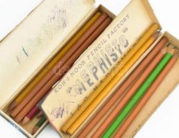 A.W. Faber Castell fémdoboz és Koh-I-Noor grafithegy doboz (üresek) + L.&C. Hardtmuth Mephisto é...