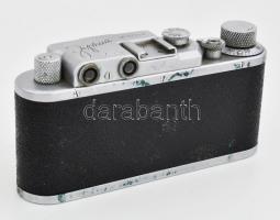 Zorkij szovjet távmérős fényképezőgép, Industar-22 50 mm 1:3,5 objektívvel, eredeti bőr tokjában + s...