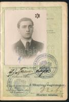 cca 1934 Útlevél szabász részére bejegyzésekkel