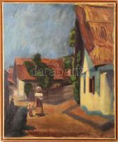 Pádua Kálmán (1885-1958): Napfényes utca, 1939. Olaj, vászon, jelzett. Dublírozott, restaurált. Fakeretben. 60×50 cm.