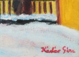 Kádár Géza jelzéssel: Falurészlet. Olaj, karton, üvegezett fakeretben. 50×40 cm
