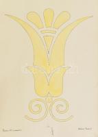 1909 4 db nagy méretú rajzpapír a Fiumei Papírgyár különféle pecsétjeivel 30x40 cm