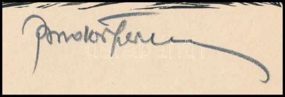 Bordás Ferenc (1911-1982): Öreg faluvég, fametszet, papír, jelzett, 27×22 cm