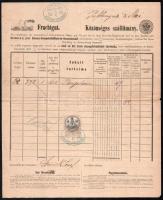 1886 Pozsony (Pressburg), Első Duna-Gőzhajózási Társaság (DDSG) fuvarlevél, 5kr okmánybélyeggel