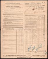 1886 Pozsony (Pressburg), Első Duna-Gőzhajózási Társaság (DDSG) fuvarlevél, 5kr okmánybélyeggel