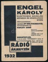 1932 Engel Károly Elektromos Szerelési Anyagok és Készülékek Gyára (EKA) rádió árjegyzék. Bp., Athenaeum-ny., 143+(1) p. Kiadói papírkötés.