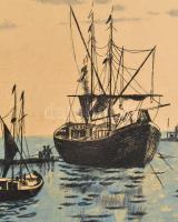 Görög Rezső (1930- ?): Trogir. Színes rézkarc, papír, jelzett, 31×49 cm