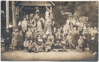 1928 Tusnádfürdő, Baile Tusnad; fürdővendégek csoportja / group of spa guests. Adler photo (vágott / cut)