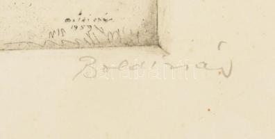 Boldizsár István (1897-1984): Híd a patakon. Rézkarc, papír, jelzett, apró foltokkal, 19,5x24,5 cm