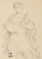 Vaszary János (1867-1939): Szobor. Ceruza, papír, jelzés nélkül, Vaszary János hagyatéka bélyegzőkke...