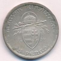 1938. 5P Ag "Szent István" T:AU,XF patina, ph.
Adamo P8.1