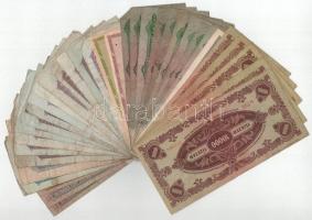 36db vegyes pengő bankjegy, közte 1944. 5P "Vöröshadsereg Parancsnoksága" (14db) T:F-G