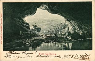 1905 Petrozsény, Petrosani; Boli barlang. Adler fényirda / Pestera Bolii / Bolii cave, interior (fa)