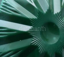 cca 1930 Art deco malachitüveg hamuzó, jelzés nélkül, minimális kopottsággal, d: 13 cm