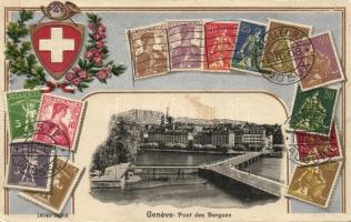 Genf with stamps Embossed Litho (EK)