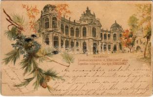 1900 Budapest XIV. Városliget, Ezredéves Országos Kiállítás, Reneszánsz (Renaissance) udvar. barna 2kr Ga. litho s: Cserna (EK)