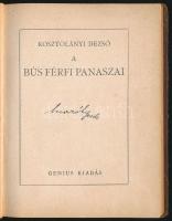 Kosztolányi Dezső: A bús férfi panaszai. (Bp., 1924).), Genius, 104 p.+4 t. Első kiadás. Kiadói dúsa...