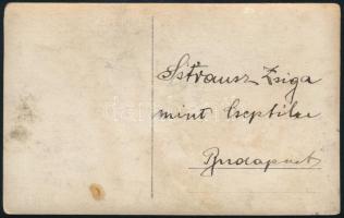 cca 1930 "Strausz Zsiga mint Chaplin, Budapest" jelzés nélküli, hátoldalán feliratozott fo...