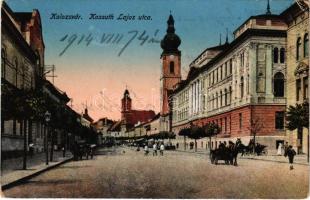 1914 Kolozsvár, Cluj; Kossuth Lajos utca / street (EK)