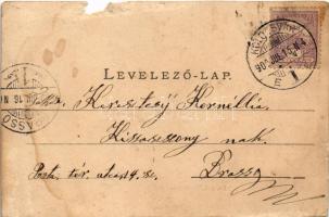 1900 Kolozsvár, Cluj; Ev. ref. Theologia. Kováts P. fiai 77. / theological school (b)