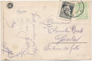 Balázsfalva, Blasendorf, Blaj; Strada Regina Maria / Nagy utca, Sinberger Salamon üzlete. Vasúti lev...