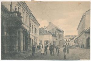 1922 Brád, Fő tér, üzletek / Piata Principala / main square, shops (EB)