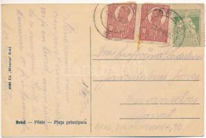 1922 Brád, Fő tér, üzletek / Piata Principala / main square, shops (EB)