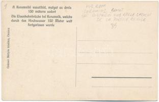 Koromnok, Koramnik, Coramnic; A koramniki vasúti híd, melyet az árvíz 150 méterre sodort. Grieser Má...