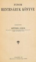 Bittner János: Finom hentesáruk könyve. Szerkesztette: Bittner János hentesmester, a Budapesti Hentesipartestület és a Húsiparosok Országos Szövetségének elnöke. Bp., 1909. Mészárosok és Hentesek Lapja (Budapesti Hirlap Nyomdája). 216 p. Első kiadás! Szövegközti rajzokkal illusztrálva. A tartalomból: Hus- és sonkapácolás. Szalámi. Vörös kolbászok. Nyersen ehető szárazkolbászok. Véres hurkák. Disznósajtok. Szalonna. Betétes kolbászok. Lóhentesáruk. Kóser hentesáruk. Stb. Kiadói préselt mintájú egészvászon-kötésben, szép állapotban.