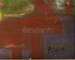 Böhm Lipót, Poldi (1916-1995): Interieur. Pasztell, papír, faroston, jelezve jobbra lent. Apró felül...