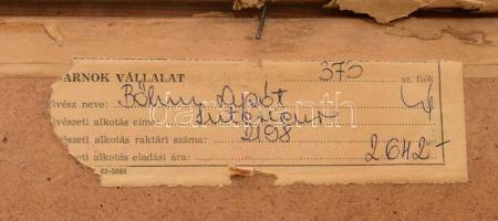 Böhm Lipót, Poldi (1916-1995): Interieur. Pasztell, papír, faroston, jelezve jobbra lent. Apró felül...