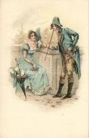 Officer with lady litho