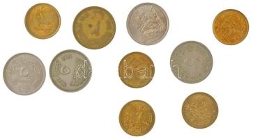 Egyiptom 1958-1979. 5m-20m (10xklf forgalmi emlékpénz) T:AU-VF Egypt 1958-1979. 5 Milliemes - 20 Milliemes (10xdiff circulating commemorative coins) C:AU-VF