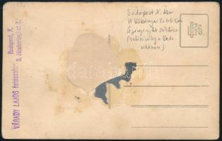 cca 1935 Bp. X., A Kőbányai Katolikus Legényegylet Székháza a tagokkal, valószínűleg a Kada utcában,...