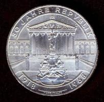 Ausztria 1968. 50Sch Ag "50 éves a Köztársaság" T:1-