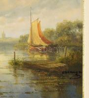 Czinege Zsolt (1964-): Holland táj. Olaj, vászon, jelzett. Dekoratív fakeretben. 51x61 cm