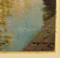 Czinege Zsolt (1964-): Velence. Olaj, vászon, jelzett. Dekoratív fakeretben. 62x52 cm