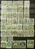 Illetékbélyeg gyűjtemény A4-es berakóban, benne városi illetékbélyegek és levélzárók is