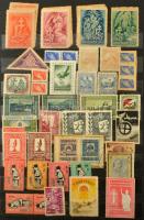 Illetékbélyeg gyűjtemény A4-es berakóban, benne városi illetékbélyegek és levélzárók is