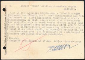 1944 Szeged, Krier Rudolf Divatáruházának nyílt levelezőlapja az üzletportál grafikájával, jobb olda...